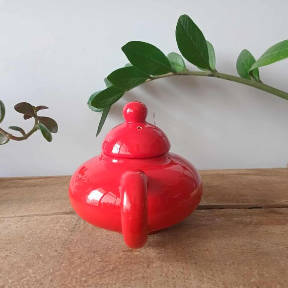 Vintage Hayhoe Flowerdale Single Serve Small Red Ceramic Teapot, Canada Pottery - Picture 6 of 10